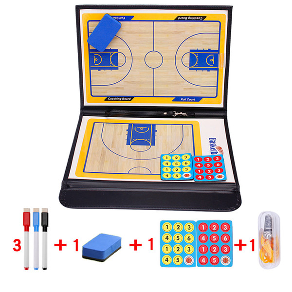 Basketball Magnetic Coach Clipboard Dry Erase and Marker Pen Coaching Strategy Board Kit Foldable and Portable Strategy Coach Tactics Board