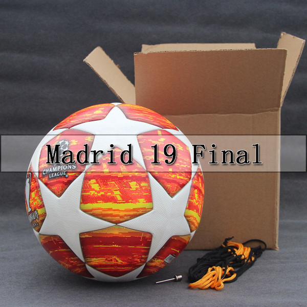 Red Madrid 19 Final Balls 2018-19 Champions League Soccer Ball PU high grade seamless paste skin football ball Size 5