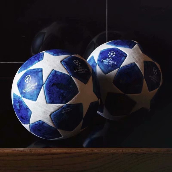 New 2019 UEFA FINALE18 COMP Quality Soccer Balls Blue Green Orange PU Size 5 High Quality Football Granules Slip-resistant Free Shipping