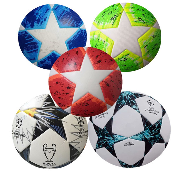 2018 Final KYIV European champion league Soccer ball PU size 5 balls granules slip-resistant football Free shipping high quality ball