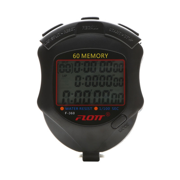 New Flott Stopwatch 60 memory Digital chronograph running timer professional Electronic High quality Sports referee timer #231888