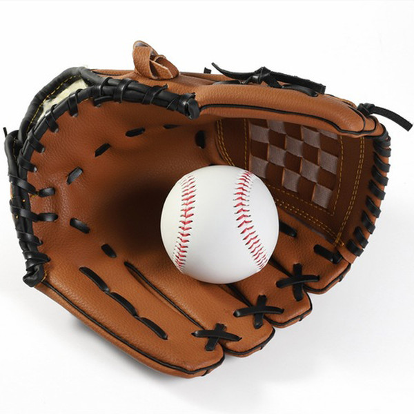 New Outdoor Sports Brown Baseball Glove Softball Practice Equipment Single Hand Gloves Thicker Pitcher Softball Gloves