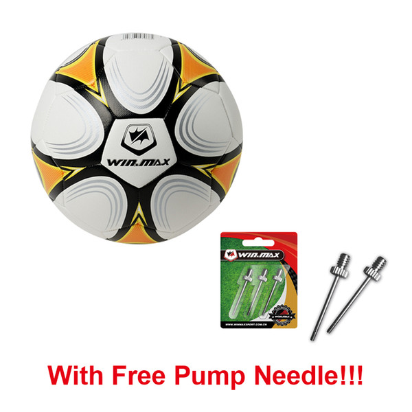 Winmax Size 5 PU Soccer Ball WITH FREE NEEDLES Light Weight soccer ball With Wrap Yarn Gall Yellow Green Blue