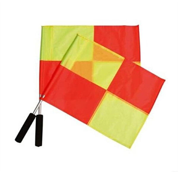 Professional Sports Soccer Referee Hand Flag Football Linesman Flags Football Referee Equipment Tool Supplies 35*35cm #255848