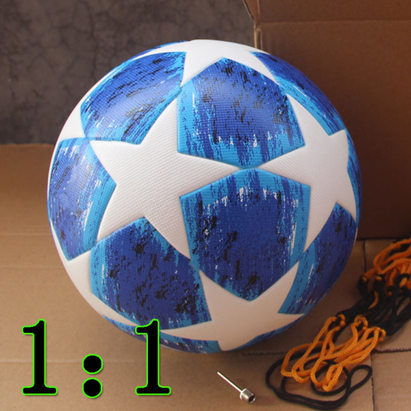 1:1 Restore Madrid 19 Final Balls Red 2018 2019 Champions League Soccer Ball Blue Match football ball high grade seamless paste skin