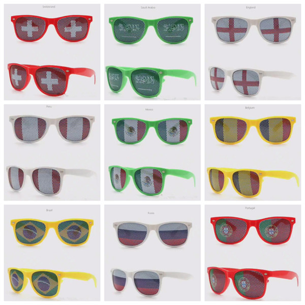 2018 World Cup Football Festival Fans Sunglasses For National Flag Bar Party Fans Sunglasses Athletic & Outdoor eyewear GGA252 120PCS