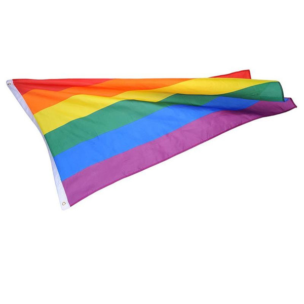 LGBT Peace Rainbow Flag Party Lesbian Gay Pride Polyester Flag Banner Polyester Colorful Festive Decoration 3x5FT Celebration Banner