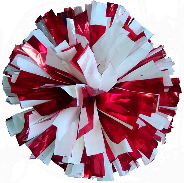 Metal Red Mix White Cheerleading Pom Poms (2Pieces /Lot )Cheerleader Pompon The Handle Can Choose The Color Can Free Combination