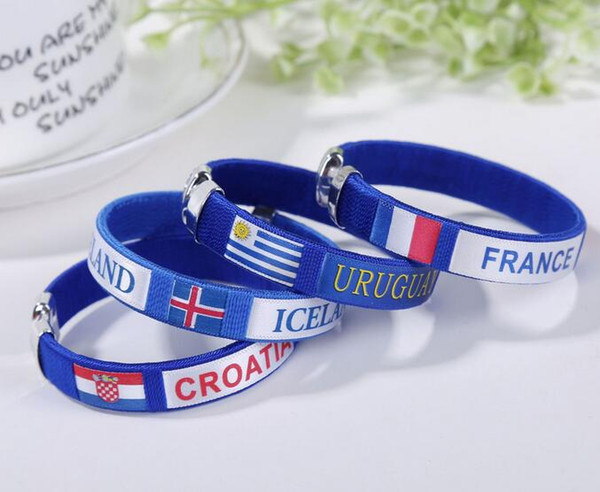 11 design Russia World Cup Flags Silicone Bracelet Hand Ring wrist strap World Cup Flags countries flag Bracelet Football Flag