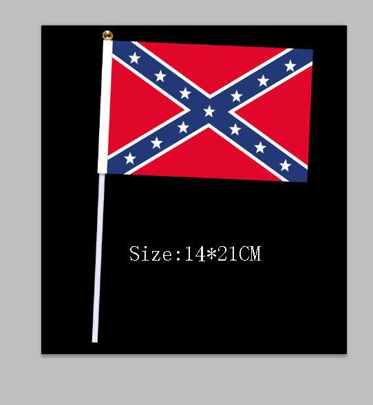 USA Confederate Rebel civil war rebel flag hand signal flag National Polyester Flag Banner Printed Flag 14*21cm 200pcs by DHL #6847