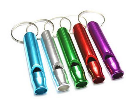 Mini outdoor Survival Key Chain Camping hiking Emergency Whistle Aluminum