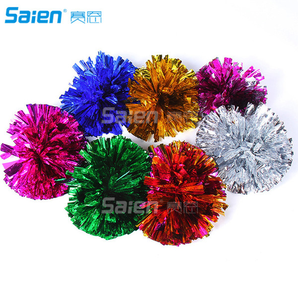 Christmas Festival Dance Cheerleading Gold Hand Ball Pom Poms Ball-Flower Cheerleaders Cheer for Sports Meet Games 30-35cm 50pcs Free DHL