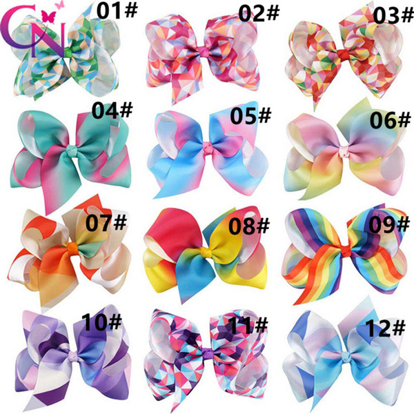 Rainbow Geometry Hair Clip for Girls Colorful Bow Cheerleading Accs for Students Cheer Bows Tie Cheerleading Supplies