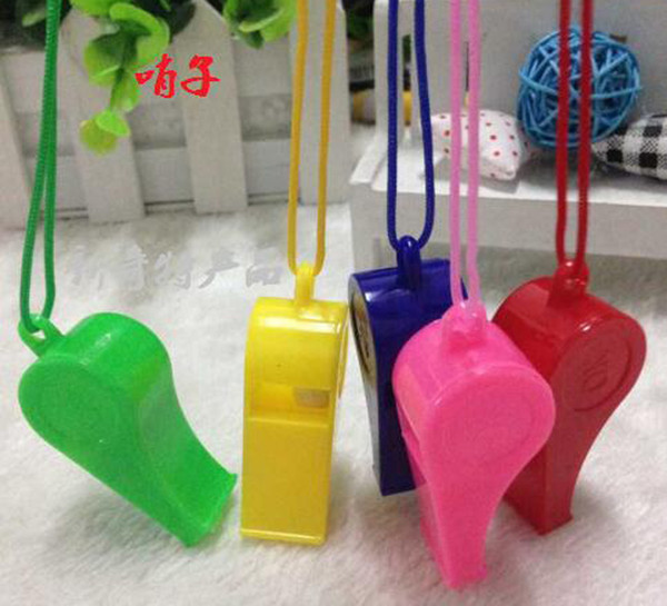 Wholesale Colorful plastic Whistle Referee whistle Cheap Noise maker for soccer basketball sport game Cheerleading Whistle Free Shipping