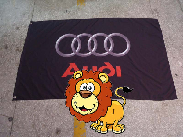 AUDI black flag,AUDI black banner,90*150CM polyster flagking brand flag 100% polyster 90*150cm