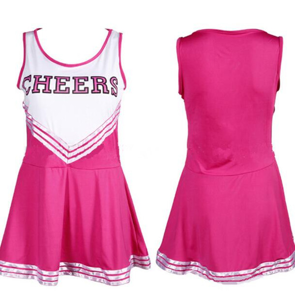 in stock Cheerleading Costume Sexy Girl Cheering Squad Rooters Performance Apparel Plus Size Underwear with Cheerleading Flower Ball