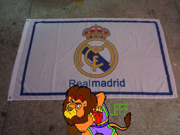 Free shipping,100%polyester 90*150cm,Madrid Football Club banner,Digital Printing,Spain football club in Madrid banner