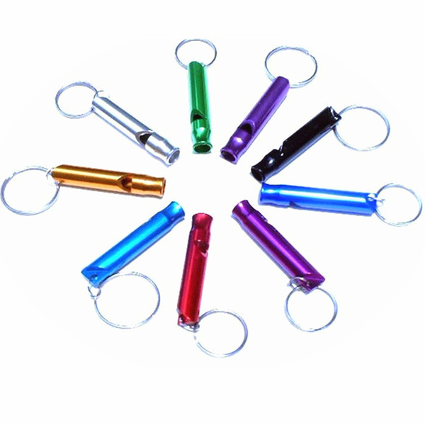 1000pcs/lot RA Mini outdoor Mini Aluminum Whistle With Keychain Key Ring Outdoor Survival Emergency Exploring Dogs Training Promotions Gift!