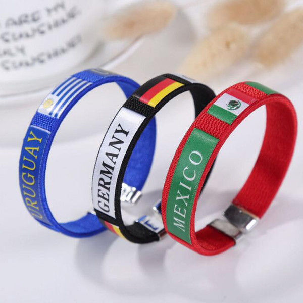 World Cup Flags 11 style Silicone Bracelet Hand Ring wrist strap World Cup Flags countries flag Bracelet Football Flag