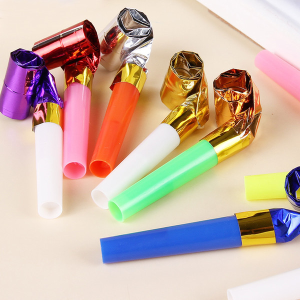 Children's toys wholesale plastic blow whistle dragon birthday party cheer small gifts gold paper blowing Dragon