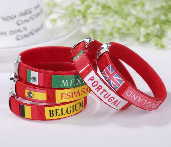 2018 11 design Russia World Cup Flags Silicone Bracelet Hand Ring wrist strap World Cup Flags countries flag Bracelet Football Flag