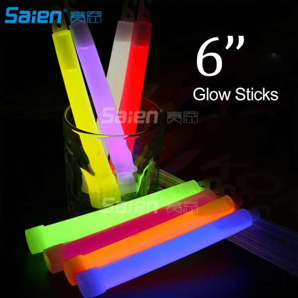 6inch Industrial Grade Glow Sticks Party Glowstick Chemical Fluorescent Halloween Hanging Decoraction Camping Emergency Lights