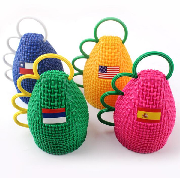 The newest 2018 cheering horn caxirola for russian world cup football cheering toys plastic with EN71 plastic caxirola colorful