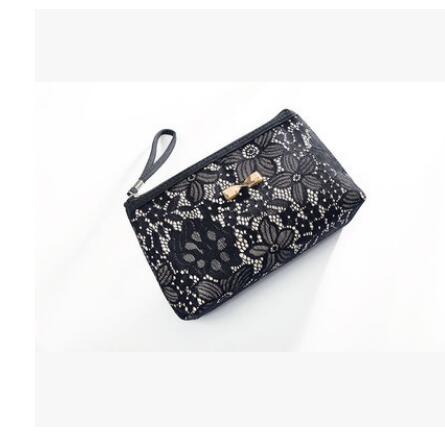 Lace Design Cosmetic Bags Women Daily Use Makeup Bags For Girls Fashion Bow-Knot Female Zipper Cosmetics Bag EH-221