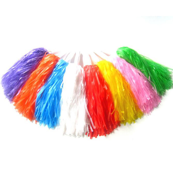 Wholesale 1Pair/Cheering pompom Flower Cheerleaders Took Ball Bouquet Cheerleaders Hand Flowers Rings and Plastic Handles for Sports Match