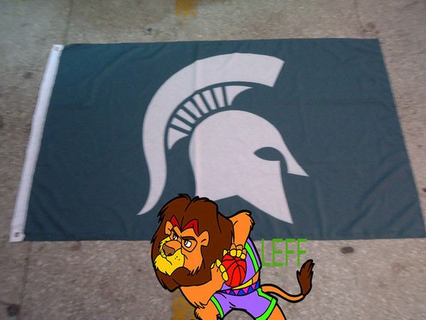 Free shipping,College banner Michigan State University Educational institution flag,100% polyester 90*150cm,Digital Printing