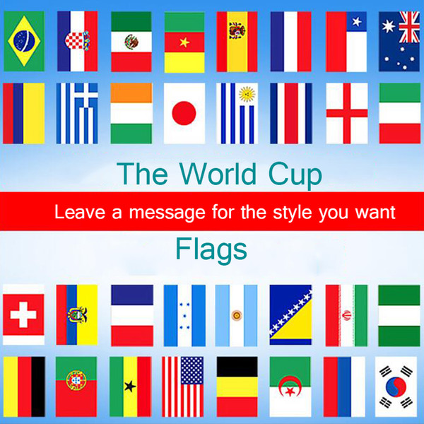 2018 Russia World Cup Football Match Flag 32pcs Banner Flag Team Flag Bar Club Decoration