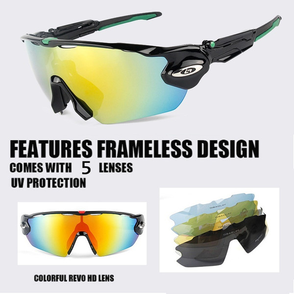 New Arrival Polarized Cycling Sunglasses 5 Lens UV400 Protection Men Women Outdoor Sport Bicycle Riding Eyewear Mountain Bike Glasses