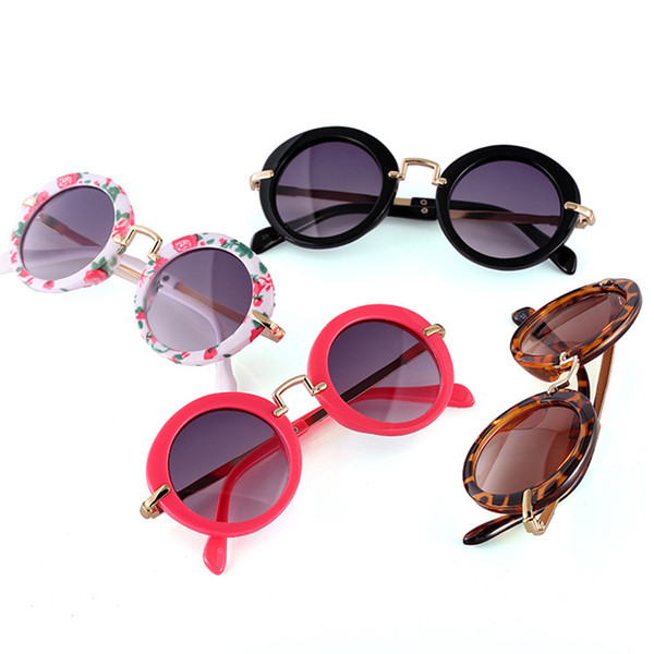 Luxury Metal Children's Eyewear Fashion Round Cute Kids Sunglasses Brand Boys Sun glasses Baby Vintage children glasses Gift