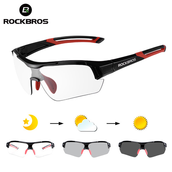 Rockbros Photochromic Cycling Glasses UV400 Protect Bicycle Men Women Sports Sunglasses Hiking Fishing Biking Glasses Myopia