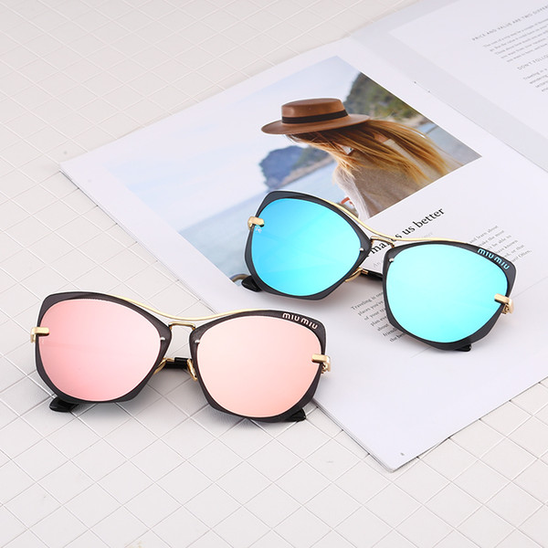 Fashion sunglass women brand desinger sunglass 52S rimless women sunglasses big fame summer style fashion design crystal lens With box Free