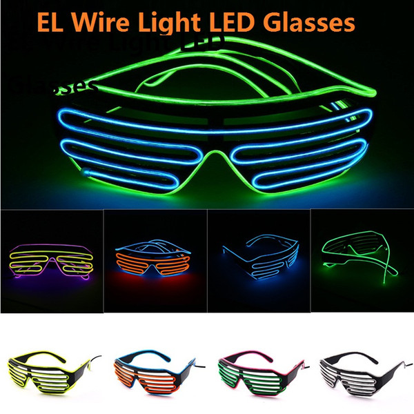 EL Wire Light LED Glasses Bright Light Party Glasses Club Bar Performance Glow Party DJ Dance Eyeglasses 11colors 30pcs M937