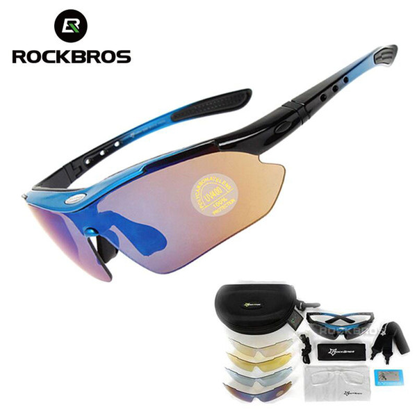 UV400 5 Lens ROCKBROS Road Cycling Polarizing Sunglasses Riding Protective Gear Outdoor Sports Glasses Bicycle Eyewear