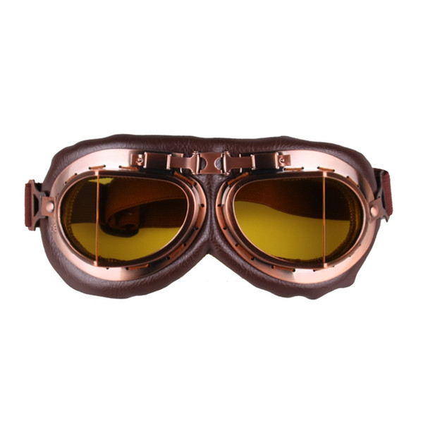 Motorcycle Goggles Glasses Vintage Motocross Classic Goggles Retro Pilot Pilot Cruiser Steampunk Atv Bike Uv Protection Copper #182050