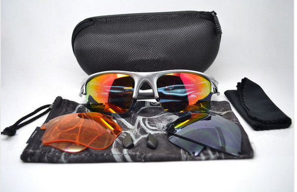 New Designer Men's Sports Eyewear Fast Jacket Iridium Lens 2 pairs extra lens Tennis Sunglasses