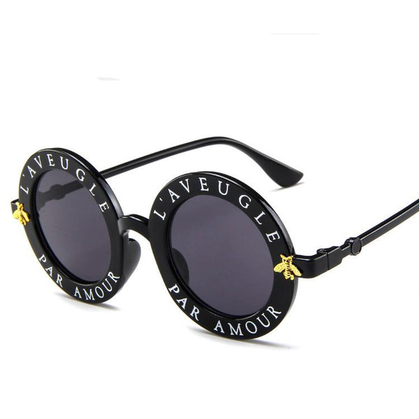 Outdoor Eyewear Round Sunglasses English Letters Little Bee Sun Glasses Men Women Brand Glasses Designer Fashion free shipping