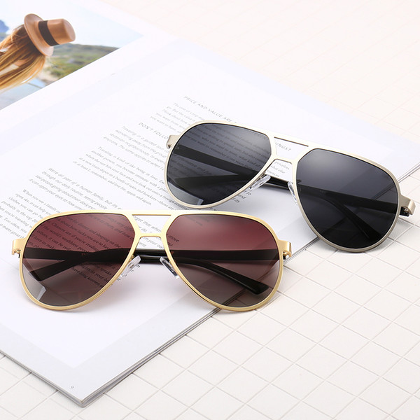 0835 Men Vintage Pilot Sunglasses Brand Designer UV400 Fashion Glasses Double Bridge Retro Sunglasses Luxury Metal Frames Aviator Sunglass