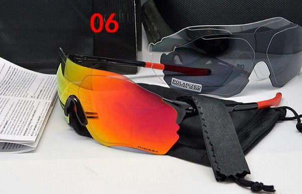 NEW mens brand fashion sunglasses TR90 Frame men's sport sunglass EV zero Polarized sunglass for Men Outdoor Cycling glasses 3 lens