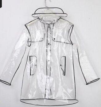 Fashion transparent raincoat men and women couple models soft poncho outdoor EVA