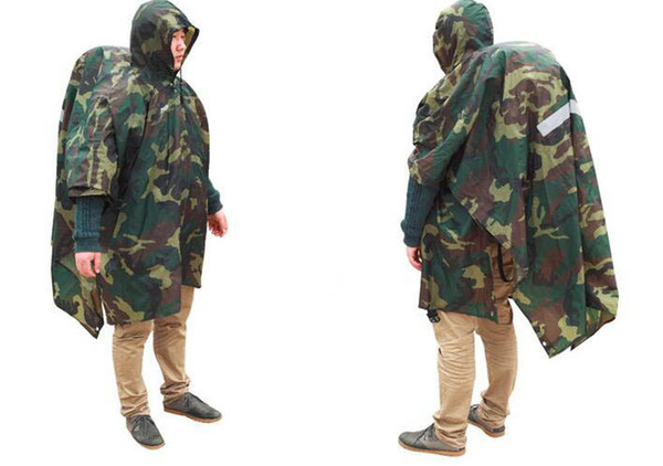 Multifunctional Camouflage Rain Coat Outdooors Travel Rain Coat Cycling Camouflage Poncho X024