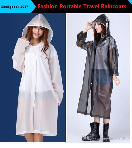 Outdoor portable rain raincoats men and women fashion translucent matte thickening eva poncho travel raincoat M274