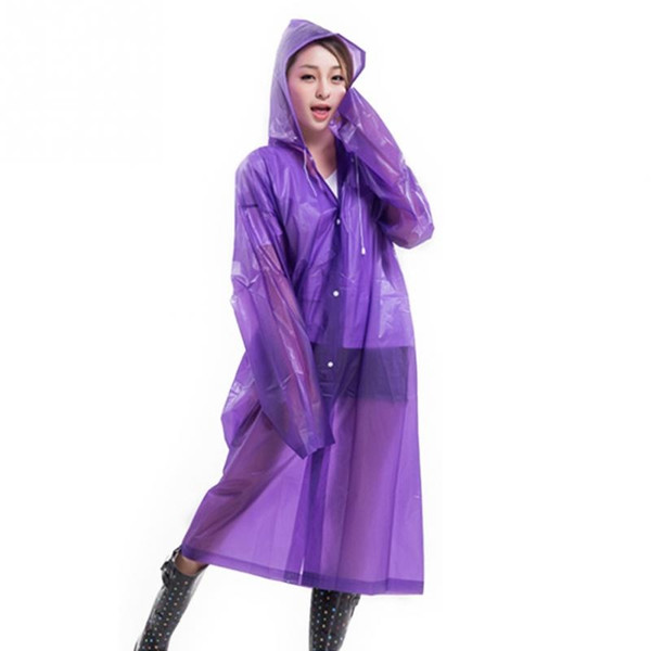 Portable Long Use Women Waterproof Jacket Clear PVC Raincoat Rain Coat Hooded Poncho #179647