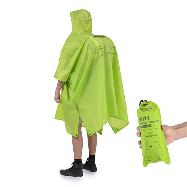 3 in 1 Multifunction Poncho Raincoat For Hiking Fishing Mountaineering Outwear