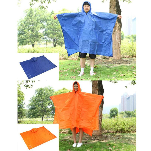 3 in 1 Multifunctional Hooded Raincoat Waterproof Camping Ten Mat Picnic Mat Rain Poncho Cycling Backpack Rain Cover