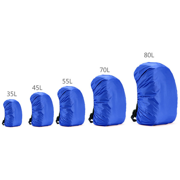 35L-80L Outdoor Sport Waterproof Backpack Camping Hiking Cycling Dust Rain Cover Portable Anti-theft Bag Rain Cover Blue Black