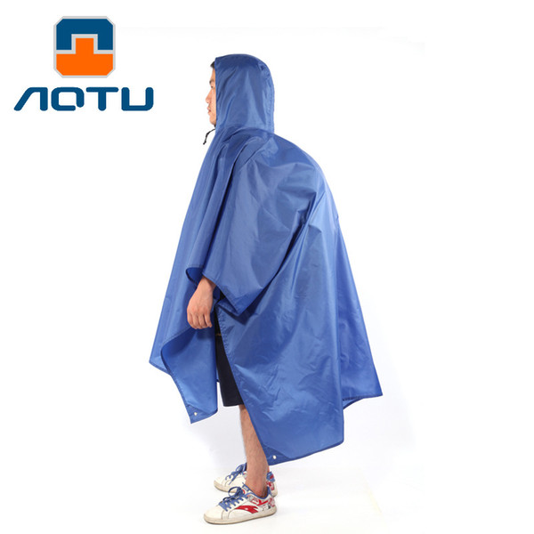 AOTU Outdoor Sports Hiking Camping Multi-function Raincoat Poncho Backpack Hood Ground Pad Mat Sunshade 082